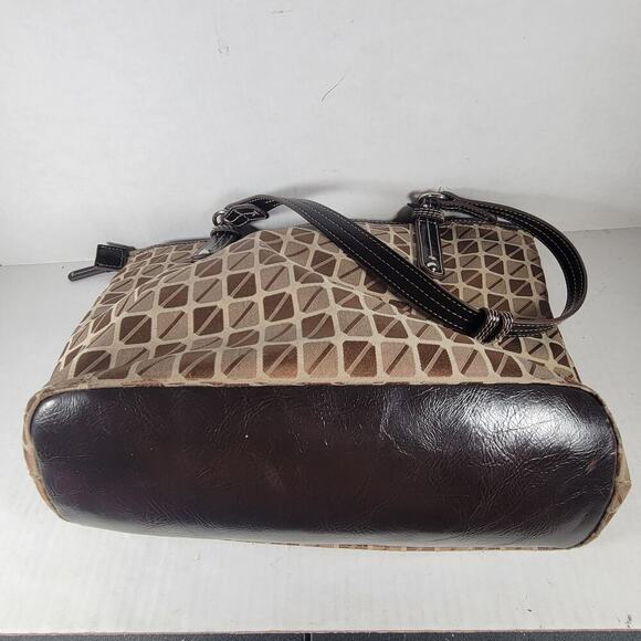 Nine & Co. Nine West Casual Patterned Shoulder Bag with Brown Trim - Picture 12 of 12